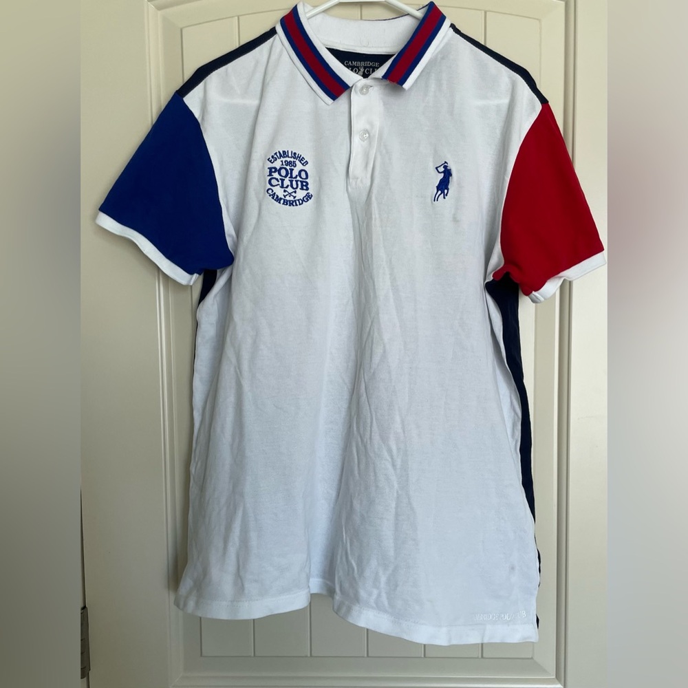Cambridge Polo Club Men’s Colorblock Polo Shirt – Size Large